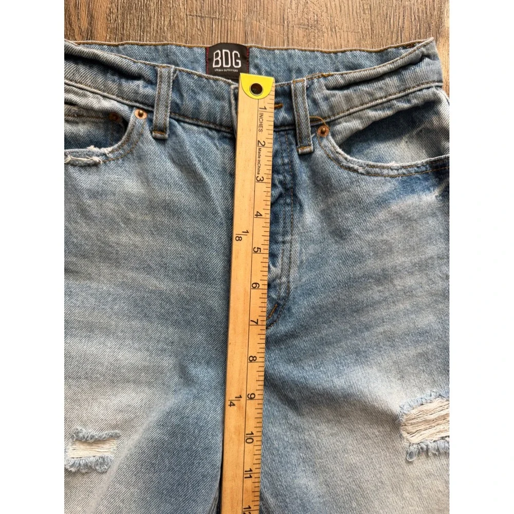 BDG Urban Outfitters Distressed High Rise Straight Leg Jeans Blue Size 25‎